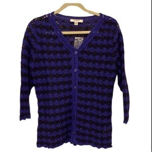 NWOT Liz Claiborne BLACK AND BLUE Knitted Sweater